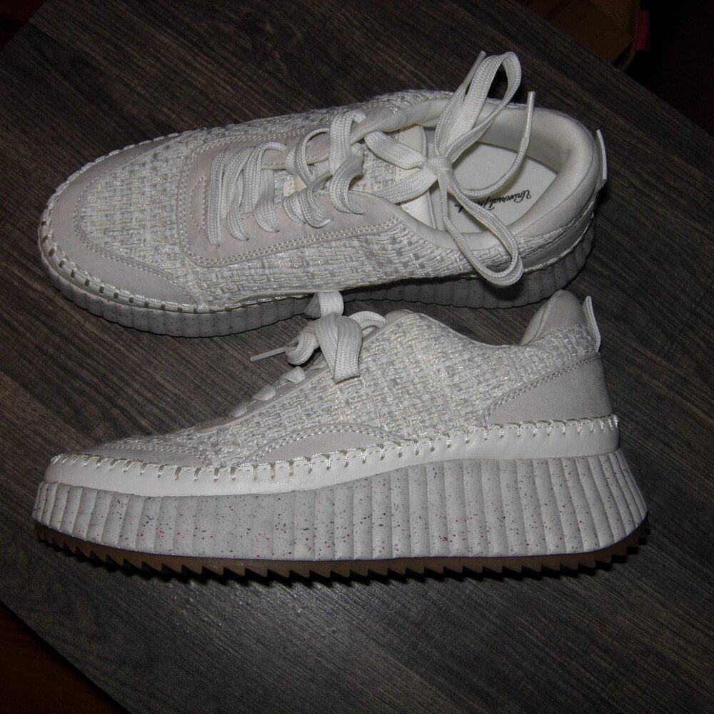White Woven Persephone Platform Sneakers 9.5